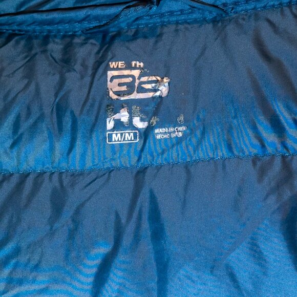 Packable down jacket in dark teal, size Medium - Picture 5 of 6